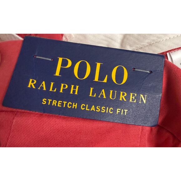 Polo Ralph Lauren Mens Pants Size 36 X 32 Nantuck Red Stretch Classic Fit New - Picture 8 of 12